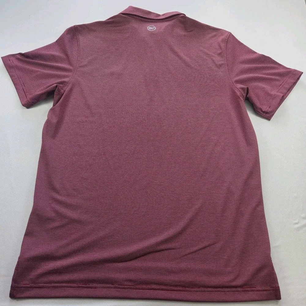 Vineyard Vines On The Go Sankaty Polo Shirt Mens M Red Stripe Golf Stretch OTG